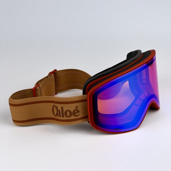 Chloé CH0072S 003 – Matte Rust Ski Mask Goggles Orange/Blue Multilayer ZEISS - Picture 4 of 10